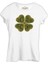 Four Leaf Luck Clover Beyaz Kadın Tshirt 1