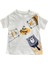 Erkek Bebek Hardal Renk Kapüşonlu Yelek Ayı Baskılı T-Shirt ve Lacivert Şort Yazlık 3 Parça Takım 2