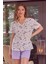 Kadın Çiçek Desenli Pijama Takımı 1