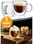 Tilbe Home Çift Cidarlı Cam Bardak Kupa 310 ml Ev Ofis Espresso Kahve Fincanı Borosilikat Kulplu Çay Bardağı 1