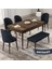 Concept Roe Serisi Açılabilir 80X132 Barok Ahşap Desen Mutfak Masası Takımı 4 Sandalye 1 Bench 1