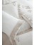 Ayliz Çift Kişilik Nevresim Takımı %100 Organik Pamuk Saten El Nakışlı Krem 200X220 cm 2