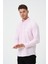 Erkek Pembe Oxford Regular Fit Düz Uzun Kol Gömlek 4