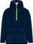 Çocuk Polar Yarım Fermuarlı Kapşonlu Kanguru Cep Sweatshirt Indigo  Unisex 1