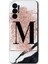 Tecno Spark 8 Pro Kılıf Hd Desen Baskılı Arka Kapak - Pembe Mermer Desenli M Harfi 1