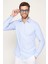 Slim Fit Pamuklu Keten Düz Yazlık Erkek Mavi Gömlek 1