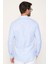 Slim Fit Pamuklu Keten Düz Yazlık Erkek Mavi Gömlek 5