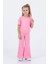 Kız Çocuk Ispanyol Paça Düz Crop Model Kısa Kollu Yazlık Basic Takım 2-5 Yaş 8