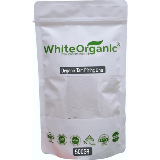 White Organic Organik Tam Pirinç Unu 500 gr Bebek Ek Gıdası 6 Ay Taş Değirmen