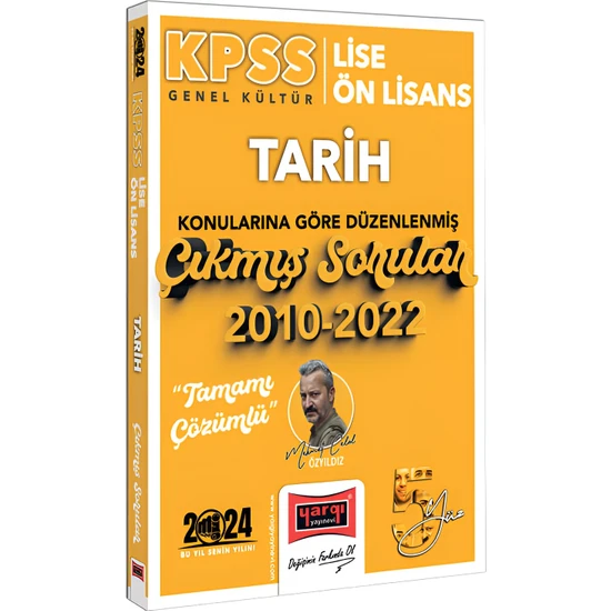 Yargı Yayınevi 2024 KPSS Lise Ön Lisans Genel Kültür  Tarih Konularına Göre Düzenlenmiş 2010-2022 Tamamı Çözümlü Çıkmış Sorular