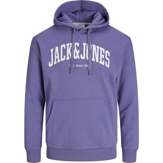 Jack & Jones Hood Josh Erkek Mor Kapüşonlu Sweatshirt