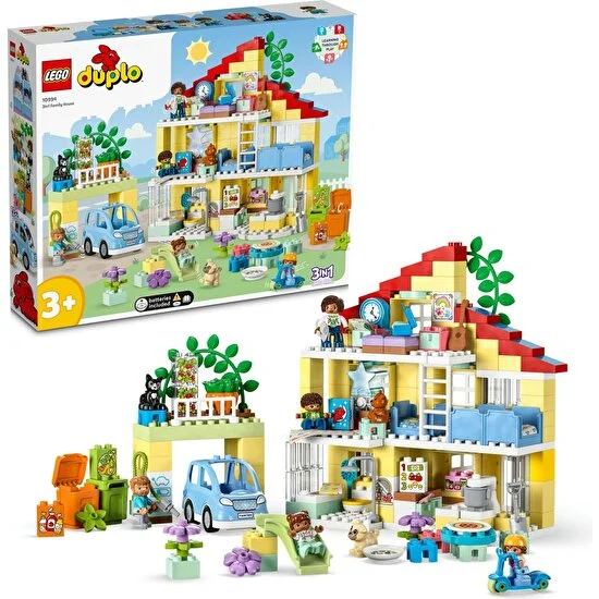 LEGO®  DUPLO® Town 3'ü Bir Arada Aile Evi 10994 - 3 Yaş ve Üzeri Çocuklar İçin  Yaratıcı Oyuncak Yapım Seti (218 Parça)