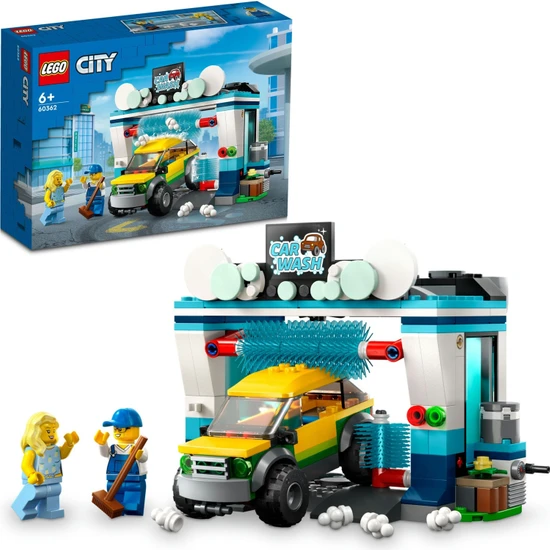 LEGO®  City Oto Yıkama 60362 - 6 Yaş ve Üzeri Çocuklar İçin Bir Araba ve 2 Minifigür İçeren Yaratıcı Oyuncak Yapım Seti (243 Parça)
