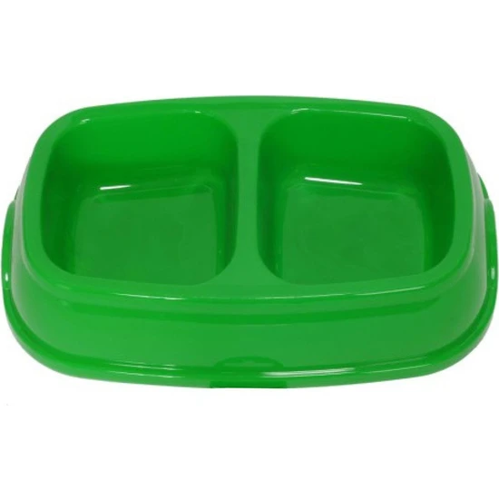 Miapet Ikili Plastik Kedi-Köpek Mama ve Su Kabı 450/400 ml Yeşil