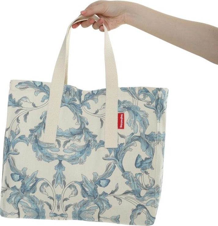 Baghashtag Krem Çiçek Baskılı Gabardin Bez Çanta görsel 2