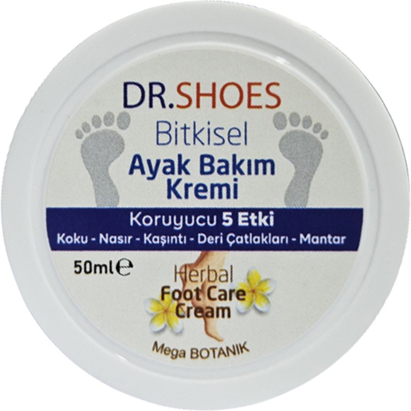 Dr. Shoes DR.SHOES Bitkisel Ayak Bakım Kremi - Ayak Koku Karşıtı Krem 50 ml Koruyucu 5 Etki