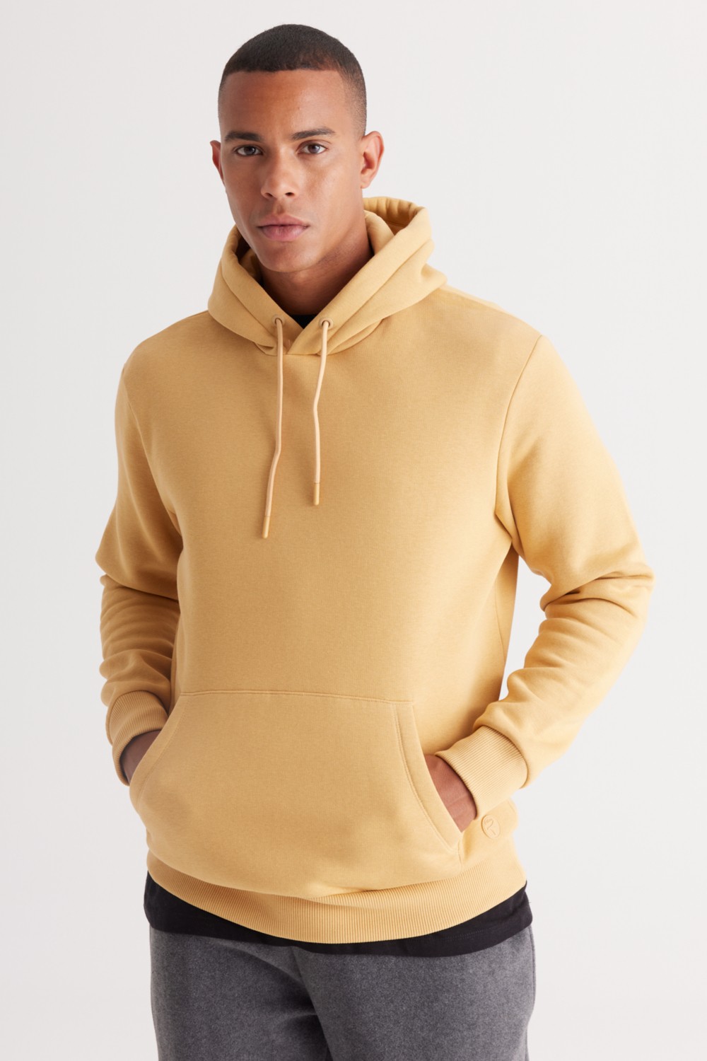 Altınyıldız Classics Erkek Siyah Standart Fit Normal Kesim Içi Polarlı 3 Iplik Kapüşonlu Pamuklu Sweatshirt