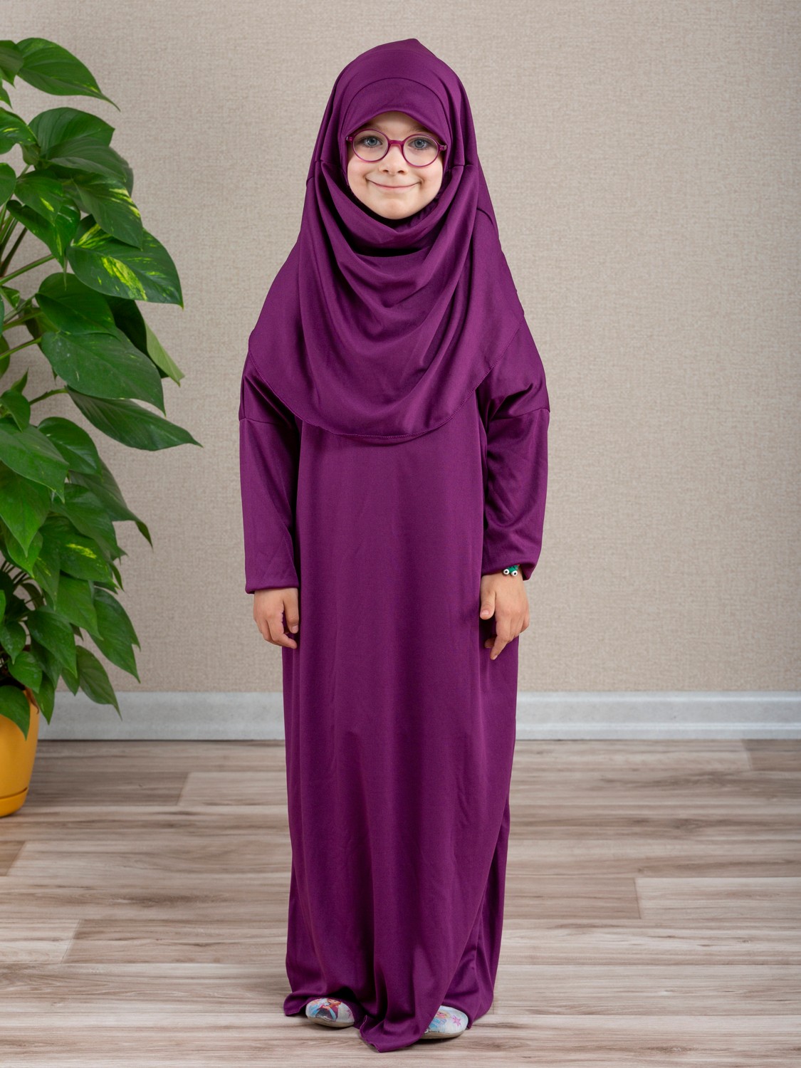 Dua' İs Anne Kız Kombin Namaz Elbisesi (Gül Kurusu) ADET FİYATIDIR görsel 8