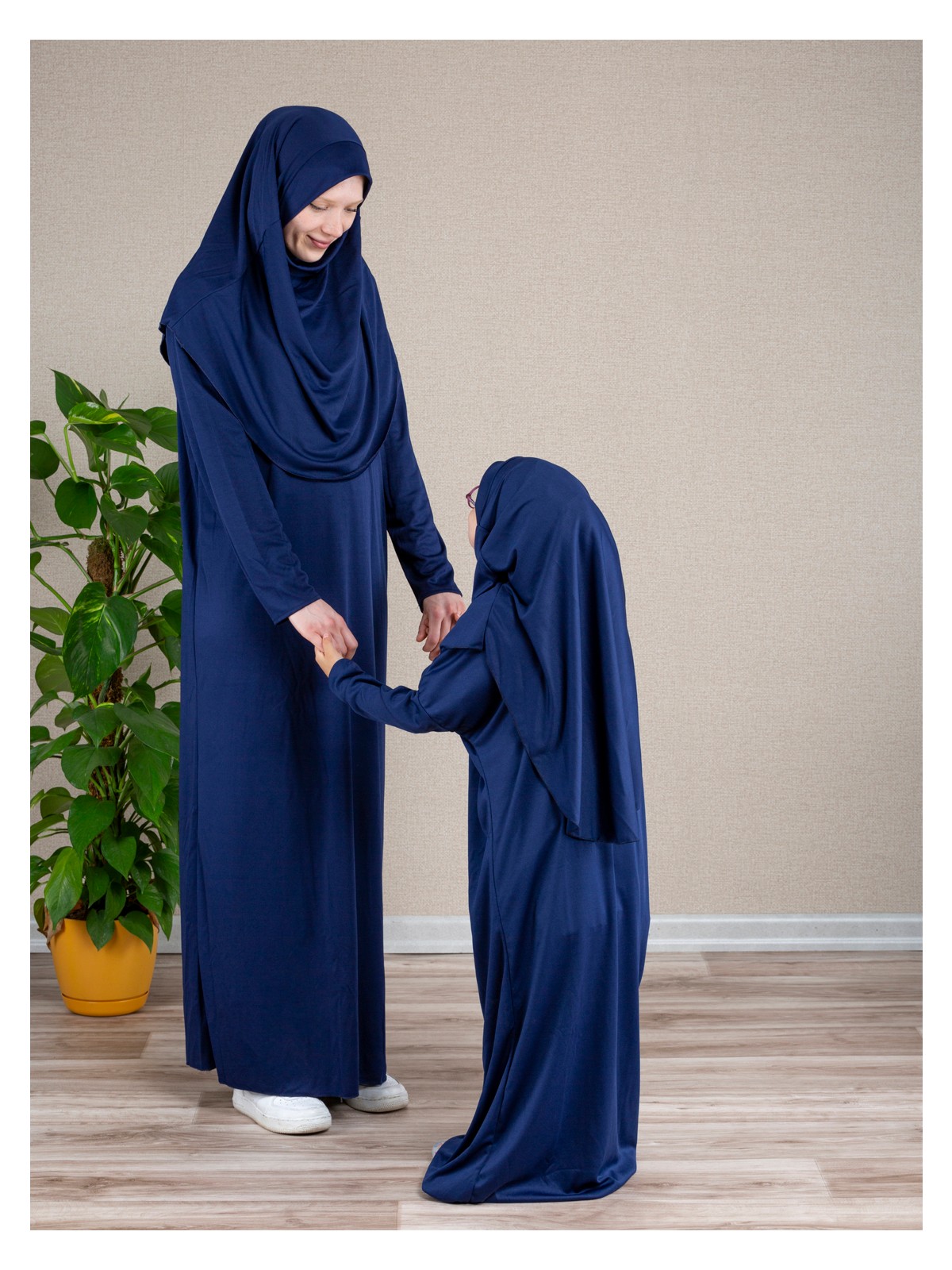 Dua' İs Anne Kız Kombin Namaz Elbisesi (Gül Kurusu) ADET FİYATIDIR - Görsel 5