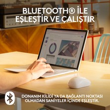 Logitech M240 Sessiz Kompakt Kablosuz Bluetooth Mouse - Beyaz