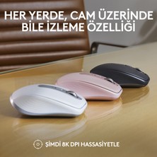 Logitech MX Anywhere 3S Kompakt 8000 DPI Optik Sensörlü Sessiz Bluetooth Kablosuz Mouse - Pembe