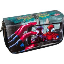 OneSize Kalem Kutusu Hero Spider Temalı Orginazer Üç Bölmeli Vegan Deri (Kalemlik)