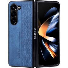 Azns Samsung Galaxy Z Fold5 Mavi Için 3D Kabartmalı Cilt Fe Telefon Kılıfı (Yurt Dışından)