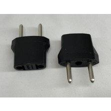 Kelepir Fırsatlar 2 Adet Amerikan Fişini Türk Fişine Çevirici Siyah Plastik Adaptör Konnektör Uç