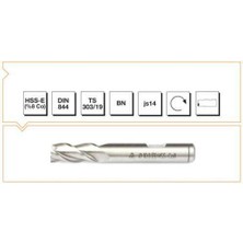 Mte Hsse Dın 844/BN  Parmak Freze 12MM Kısa