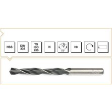 MTE HSS DIN 338 8 Mm Silindirik Saplı Kısa Haddeli Matkap Ucu