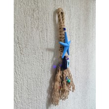 Grimsi Minik Mavi Nazar Boncuklu Makrome Duvar Balkon Süsü