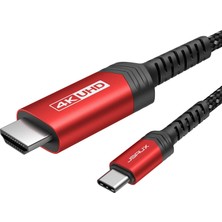 Jsaux USB C Type-C To HDMI Görüntü Aktarım Kablosu 4K@60Hz USB 3.1 Type-C HDMI 2.0 Kablosu