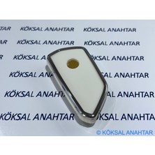 Köksal Anahtar Volkswagen Golf 8, Cupra Leon Formentor, Seat Leon Tarraco, Skoda Octavia Modelleri Için Silikon Anahtar Kılıfı White