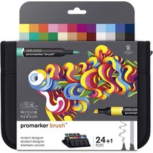 Winsor & Newton Promarker BrushÖğrenci Tasarımcı Çantalı Set 24 Renk + Karıştırıcı