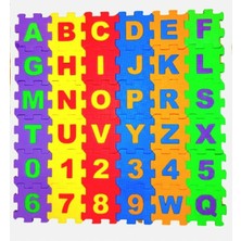 36 Parça Çocuk Oyun Karosu Eva Puzzle Yer Matı Harf ve  Sayılar Eğitici Oyun Halısı Mini