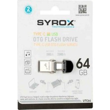 Syrox UTC64 Type-C ve USB 2.0 USB Flash Bellek 64GB