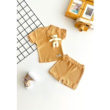 Derin Bebe Neşeli Bebekler Oyuncaklı Cepli Şortlu Takım Vizon