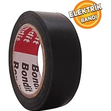 Badem10 Bondit Elektrikçi Bandı Siyah Izole Elektirik Bant Bandı Pvc 19 mm Geniş 9 Metre