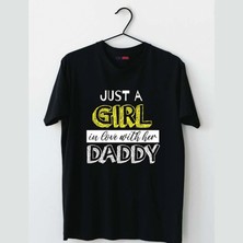 Mor Mürekkep Gril's Daddy Baskılı Babalar Günü Erkek Tshirt