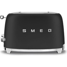 smeg Mat Siyah Retro 2x1 Ekmek Kızartma Makinesi ve 50's Style Retro Mat Siyah Kettle KLF03-TSF01BLMEU