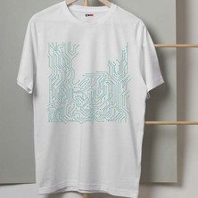 Mor Mürekkep Codes Tasarım Baskılı Kadın Tshirt