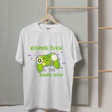 Mor Mürekkep Game Day Konsol Baskılı Erkek Tshirt