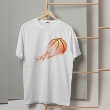Mor Mürekkep Hızlı Basket Topu Tasarım Baskılı Erkektshirt