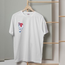 Mor Mürekkep Basket Smaç Tasarım Baskılı Erkek Tshirt