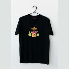 Mor Mürekkep Meksika Konsept Tasarım Baskılı Erkek Tshirt