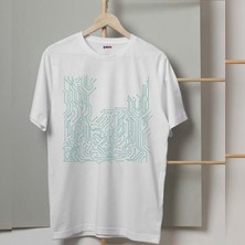 Mor Mürekkep Codes Tasarım Baskılı Erkek Tshirt