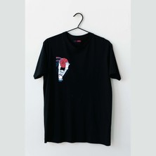 Mor Mürekkep Basket Smaç Tasarım Baskılı Erkek Tshirt