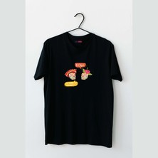 Mor Mürekkep Hola Kurukafa Tasarım Baskılı Erkek Tshirt