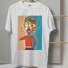 Mor Mürekkep Çığlık Tasarım Baskılı Kadın Tshirt