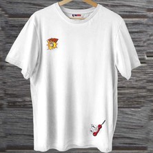 Mor Mürekkep You Hello Ön Arka Baskılı Tasarım Kadın Tshirt